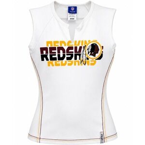 Reebok Washington Redskins Womens Medium Sleeveless Top White Graphic Slim Y2K